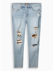 High-Rise Straight Vintage Stretch Mid-Rise Sequin Backed Jean, MEDIUM WASH, hi-res