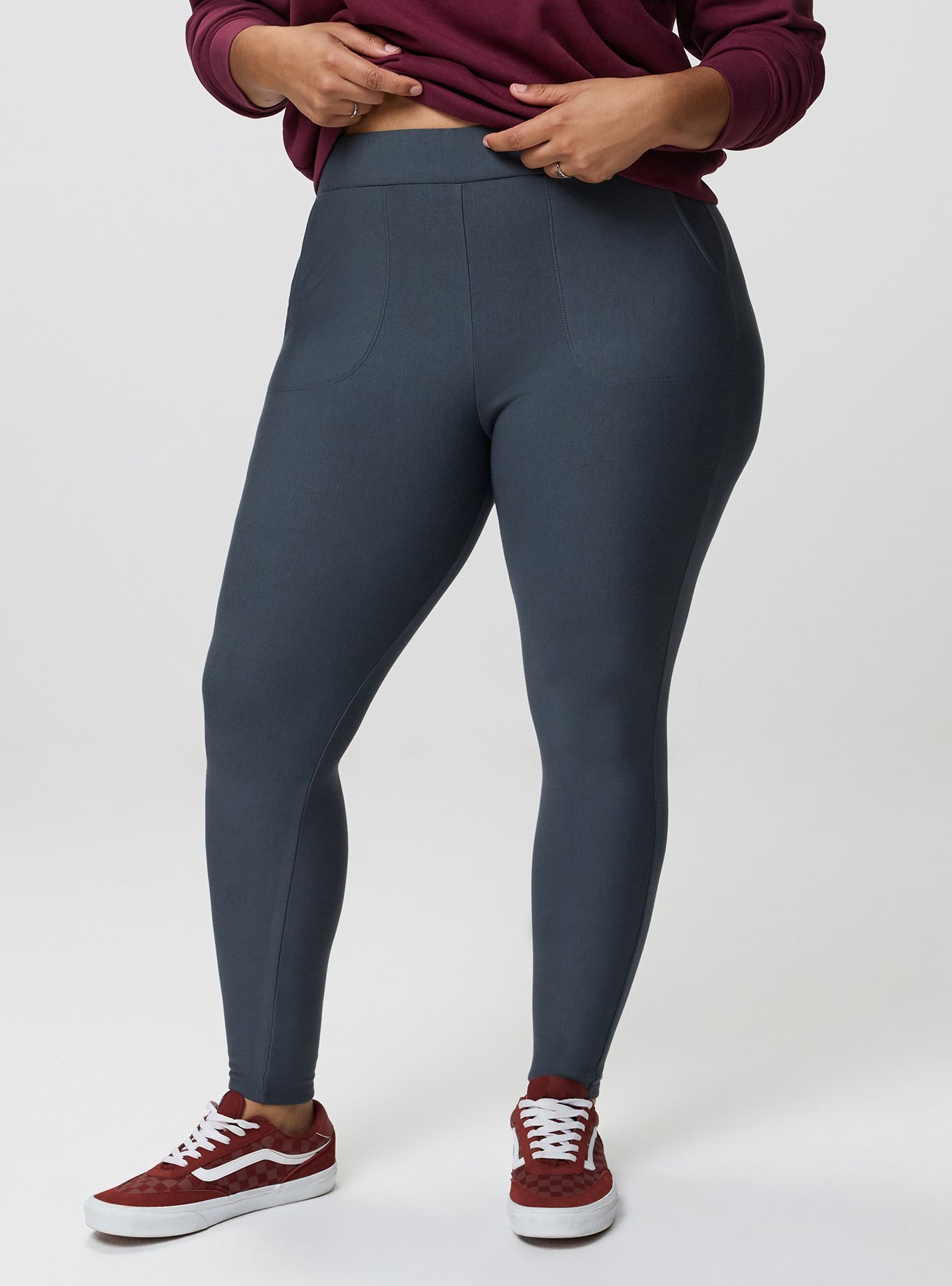 Full-Length Fleece-Lined Pocket Legging, EBONY, alternate