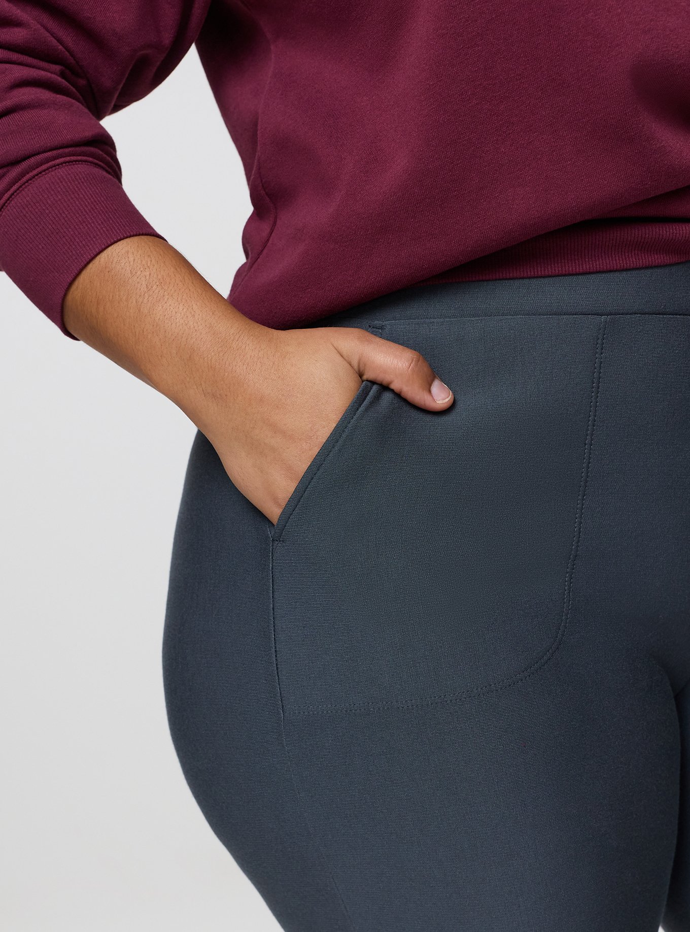 Full-Length Fleece-Lined Pocket Legging, EBONY, alternate