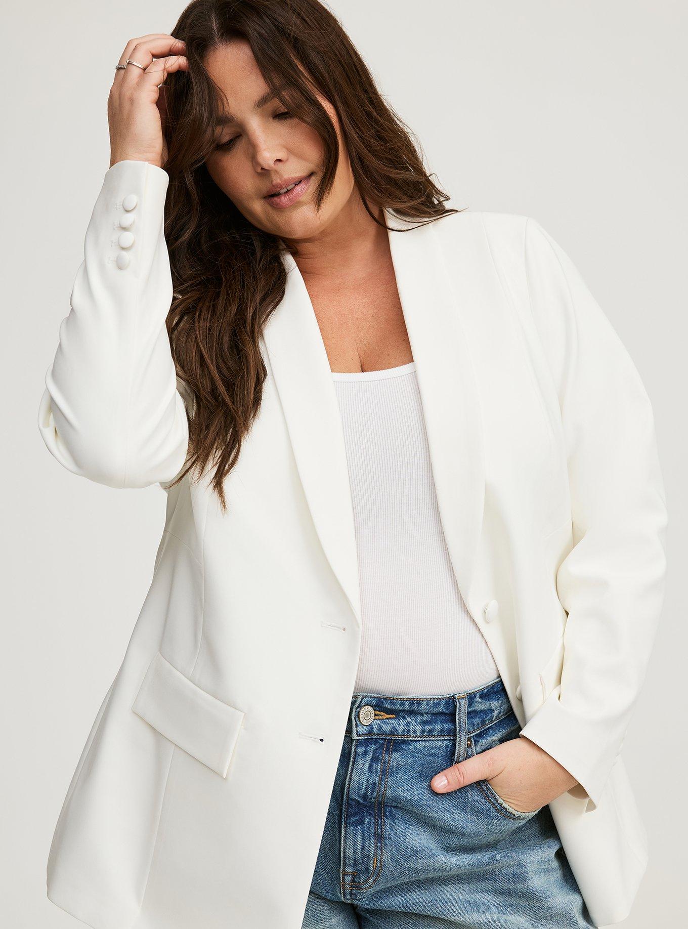 Plus Size - Soho Studio Refined Crepe Blazer - Torrid