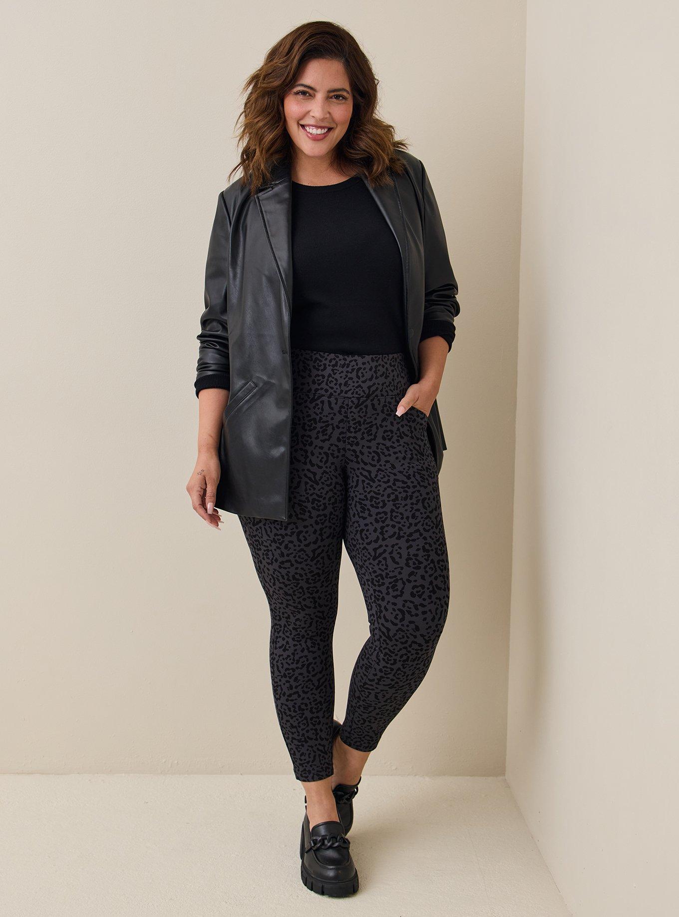 Faux Leather Long Line Blazer, DEEP BLACK, alternate