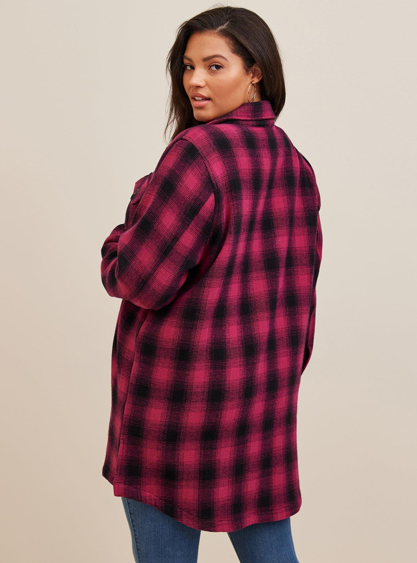 Cotton Midi Shacket, PLAID PURPLE, alternate