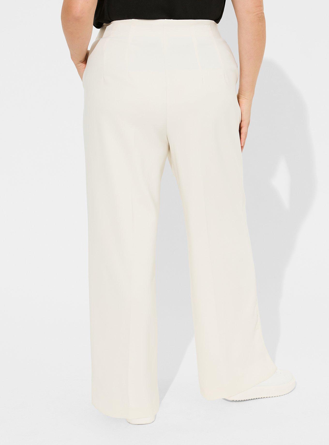 High Waisted Crepe Wide Leg Trousers