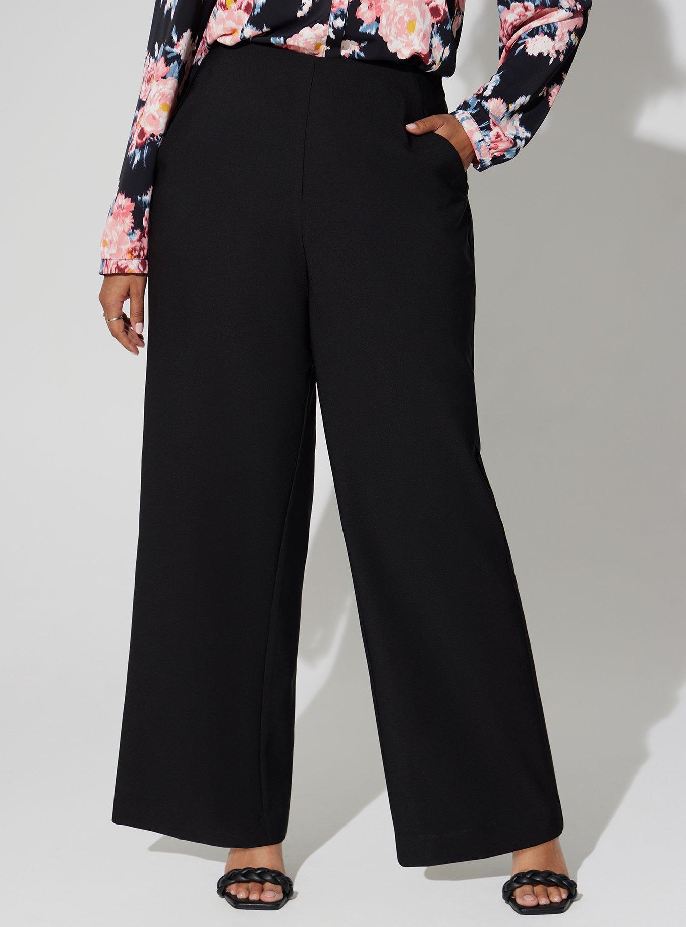 Plus Size - Pull-On Wide Leg Studio Refined Crepe High-Rise Pant