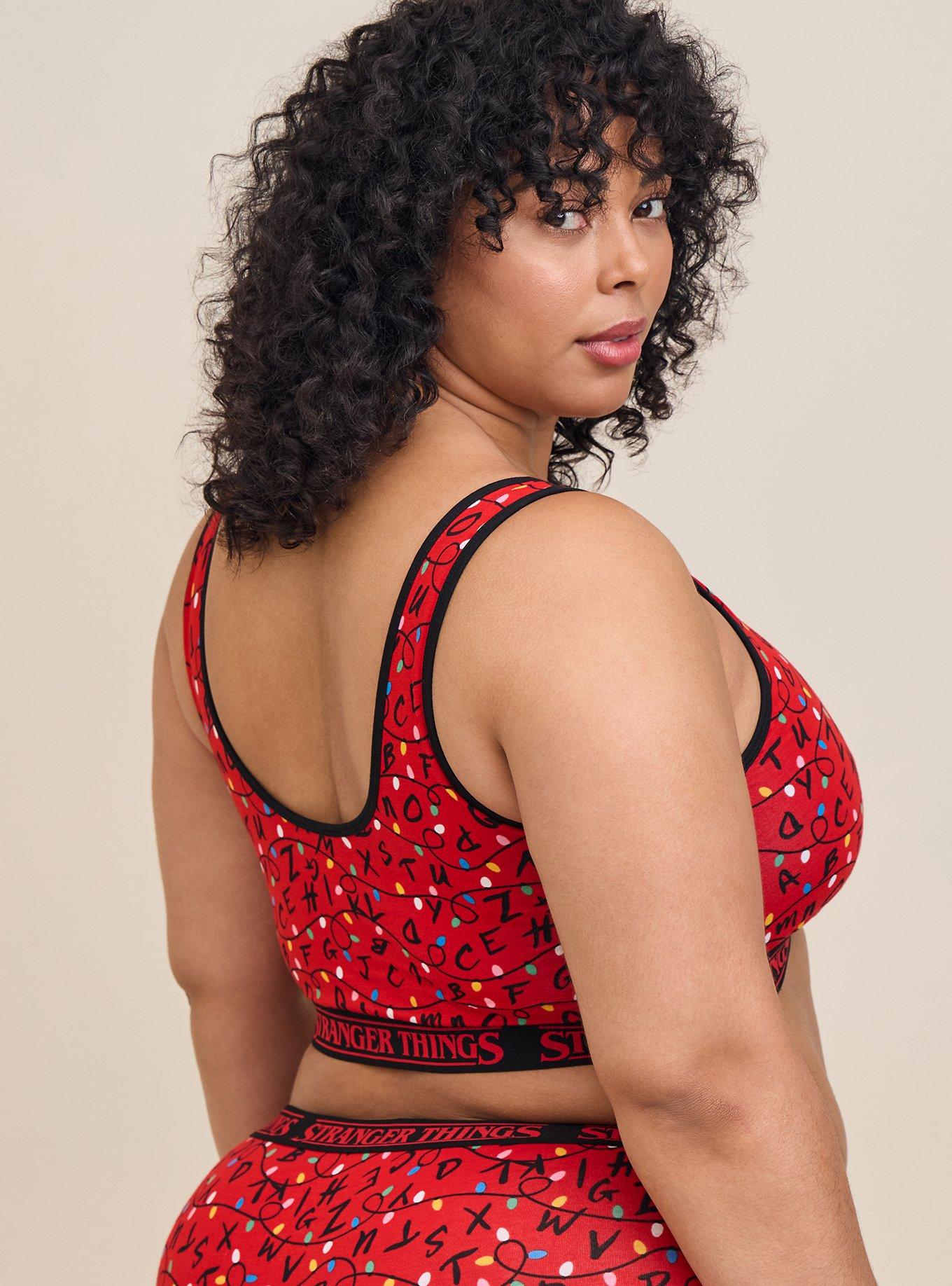 Plus Size - Stranger Things Unlined Cotton Scoop Neck Bralette - Torrid