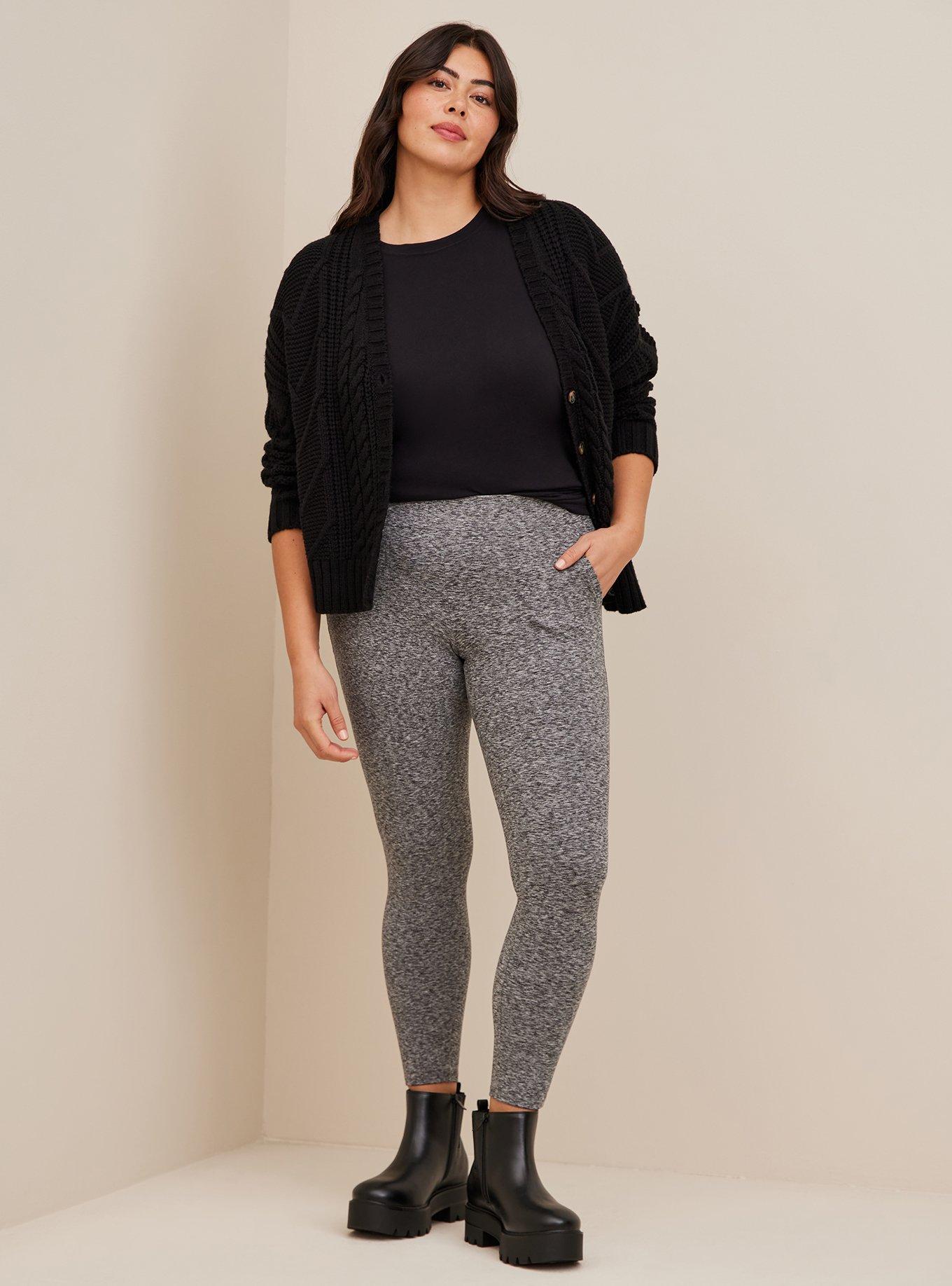 On The Go Supersoft Leggings, Grey Leopard, Brushed Full Length