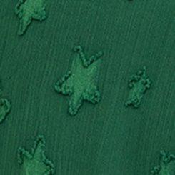 Crinkle Chiffon With Star Smocked Waist Puff Sleeve Top, GREEN, swatch