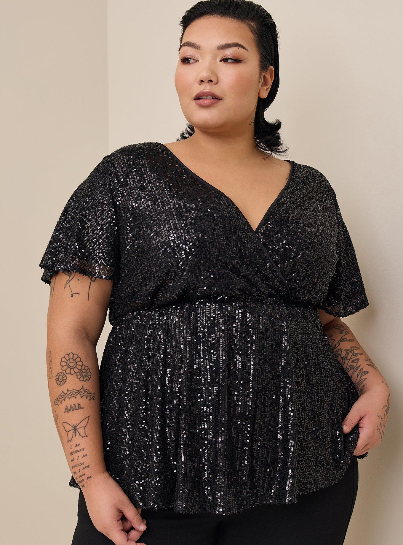 Plus Size - Mesh And Sequin Top - Torrid