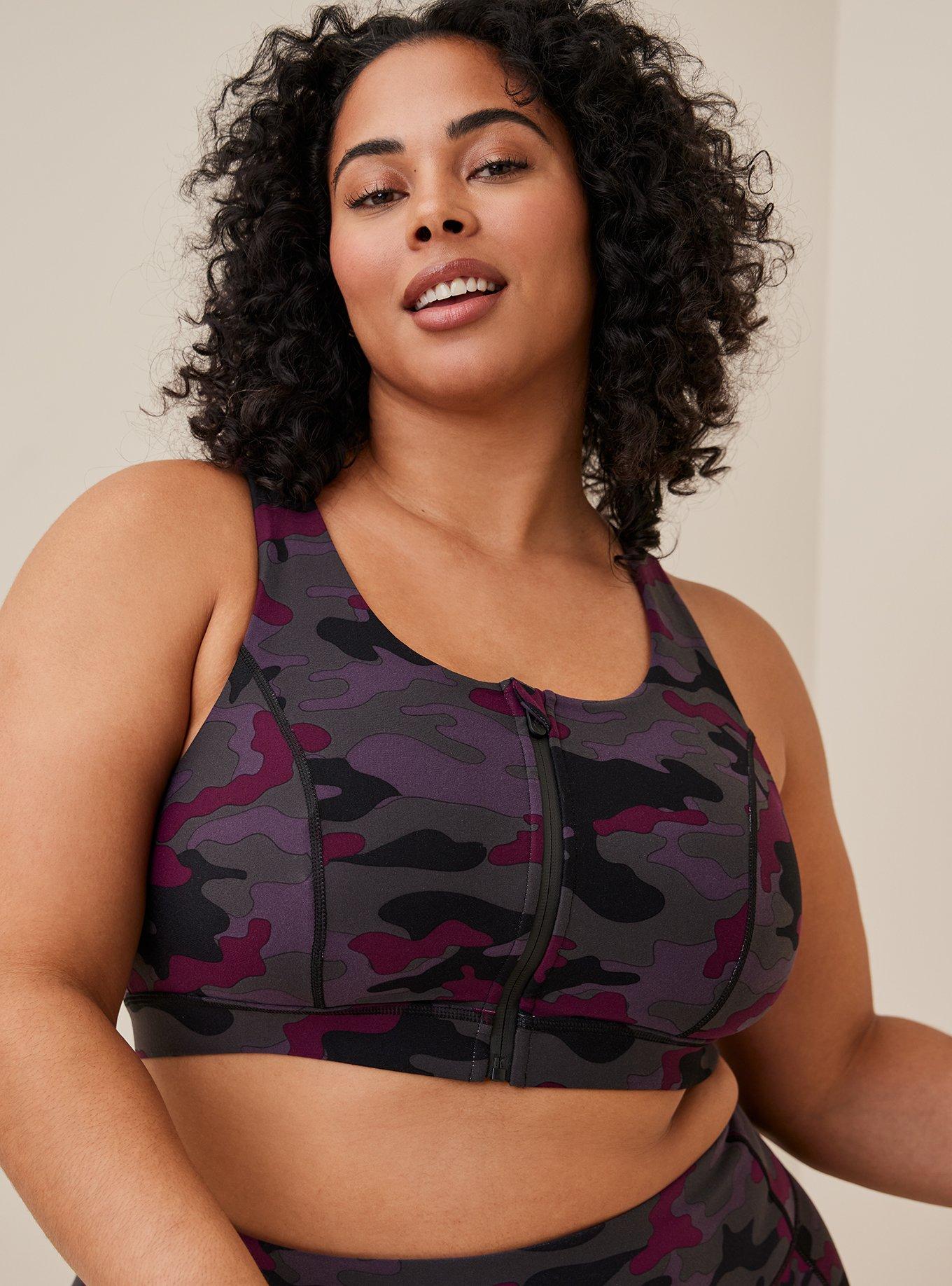 Plus Size - Low-Impact Wireless Strappy Back Active Sports Bra