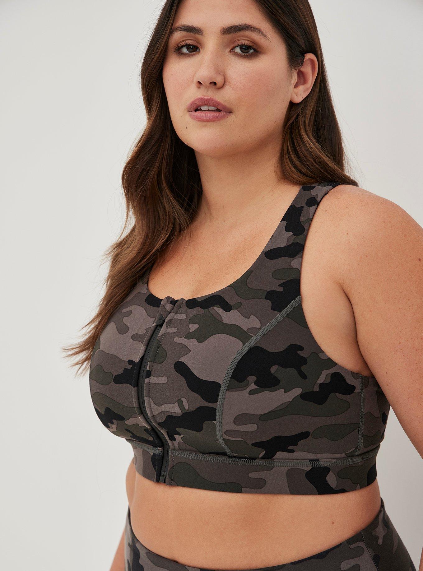 Plus Size - Low-Impact Wireless Strappy Back Active Sports Bra