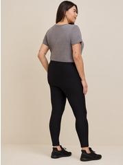 Plus Size Full Length Comfort Waist Fleece Lined Legging, BLACK, alternate