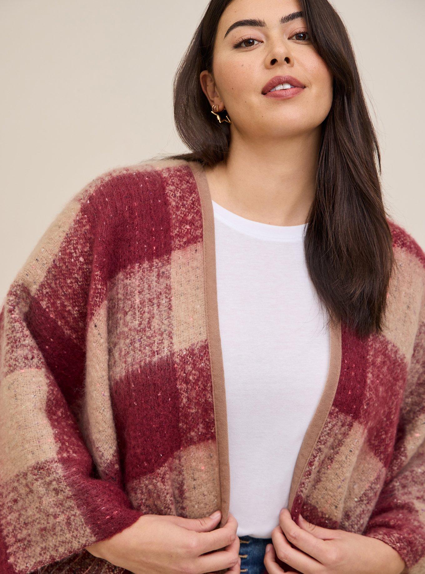 Plus Size Reversible Ruana, , alternate