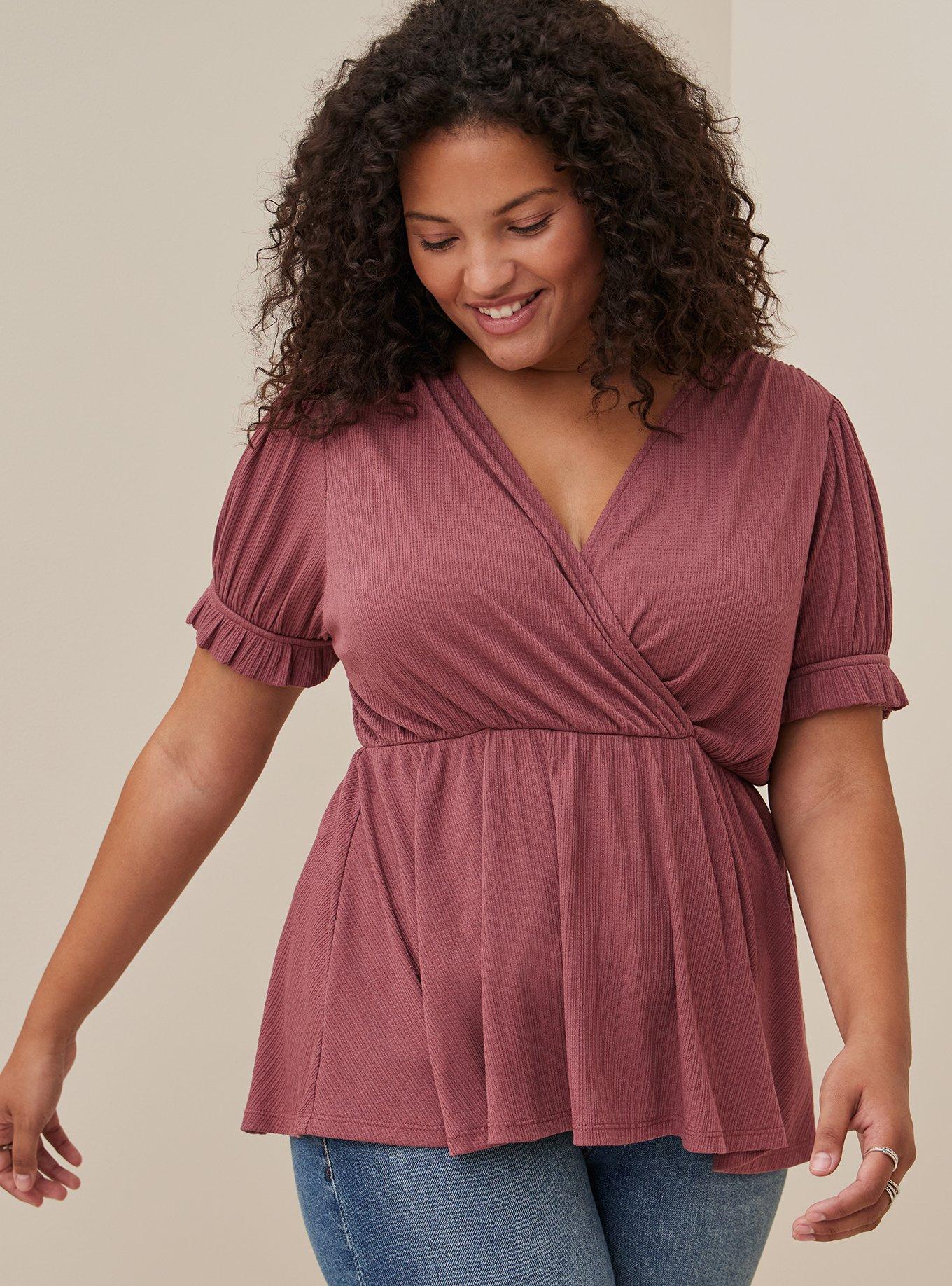 stadig telefon Oprigtighed Plus Size - Ribbed Surplice Peplum Top - Torrid