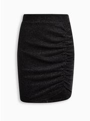 At The Knee Glitter Knit Cinched Bodycon Skirt, NONEC, hi-res