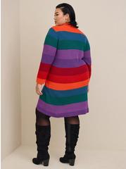 Plus Size Mini Cotton Acrylic Sweater Dress, STRIPE MULTI, alternate