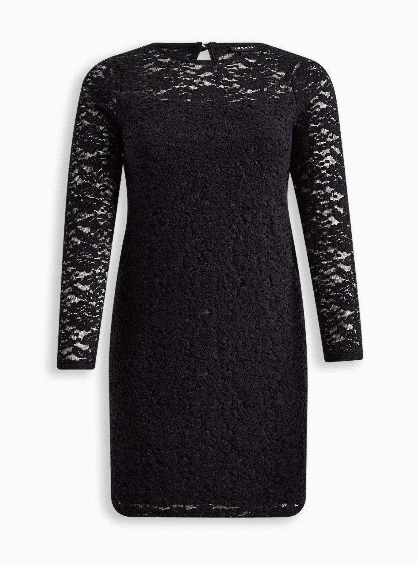 Plus Size - At The Knee Pretty Plush Lace Bodycon Dress - Torrid