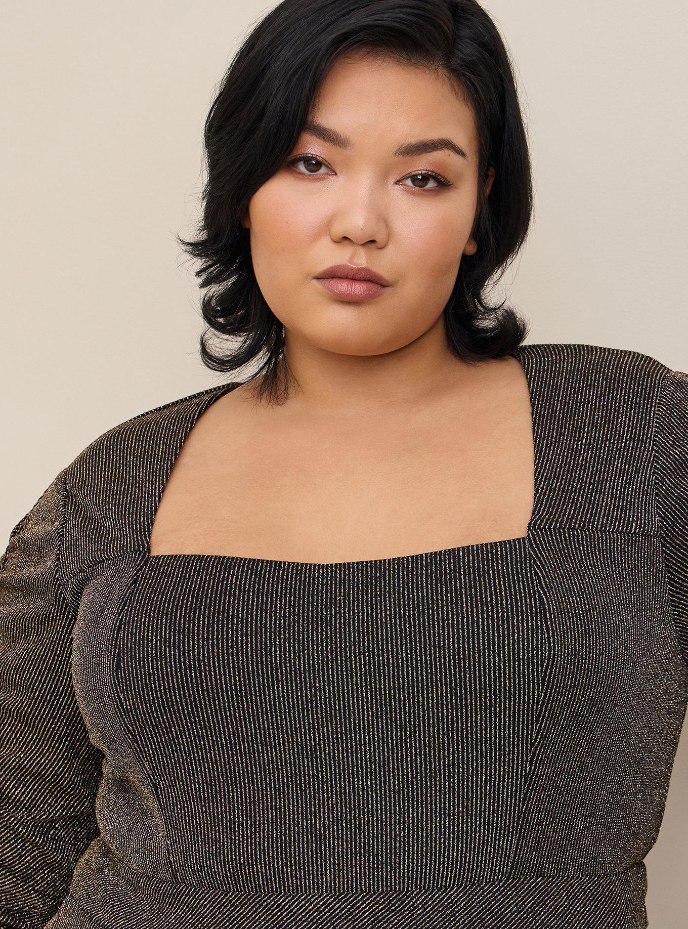 Plus Size Glitter Knit Sweetheart Neck Jumpsuit Torrid