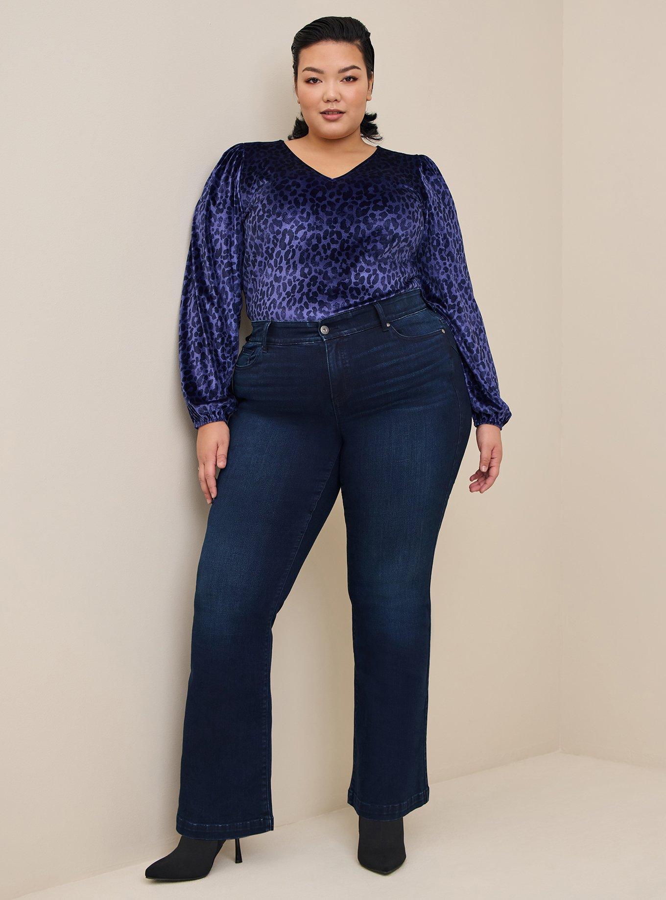 Plus Size - Stretch Velvet V-Neck Long Sleeve Bodysuit - Torrid