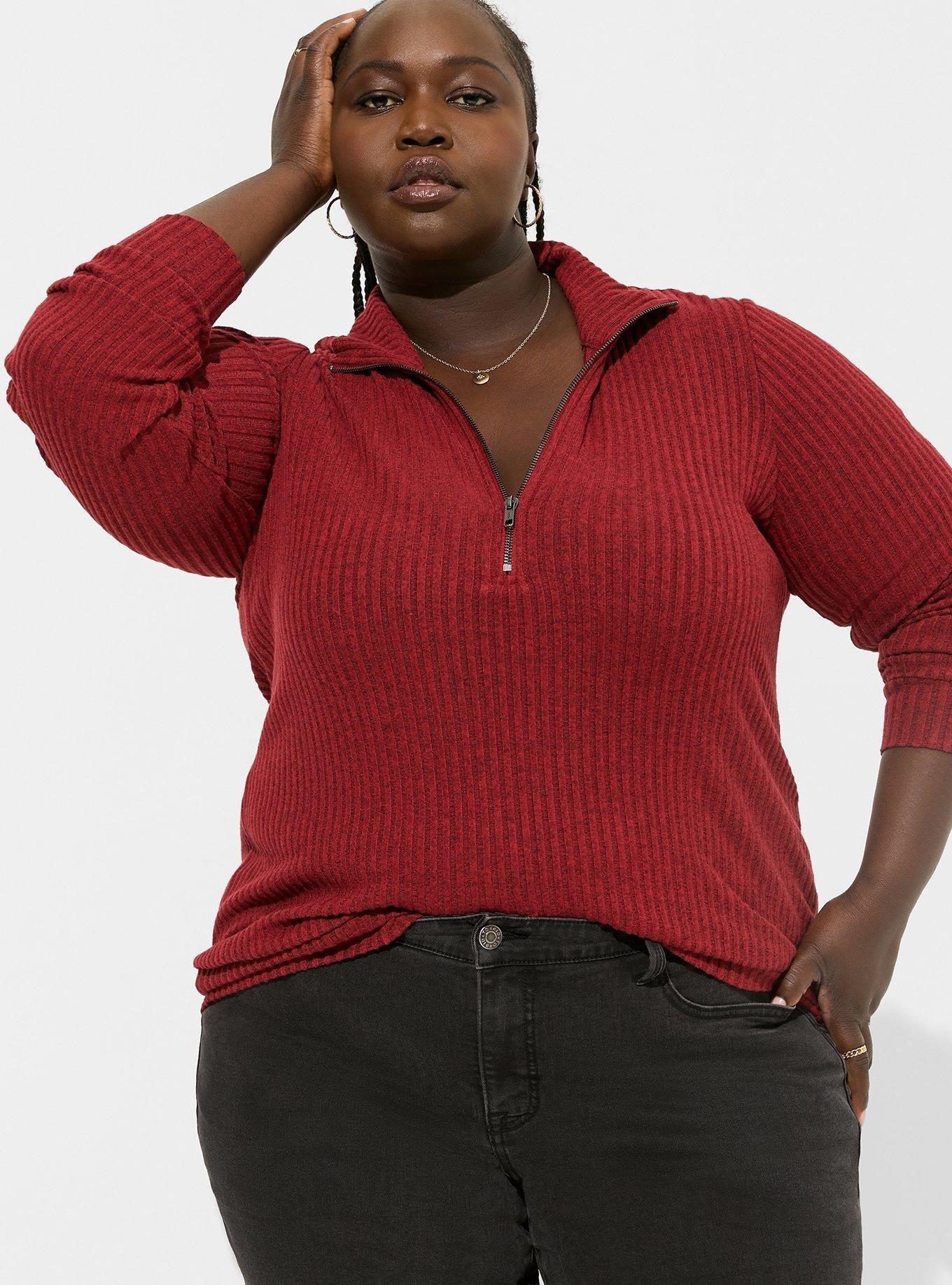 Plus size red online sweatshirt