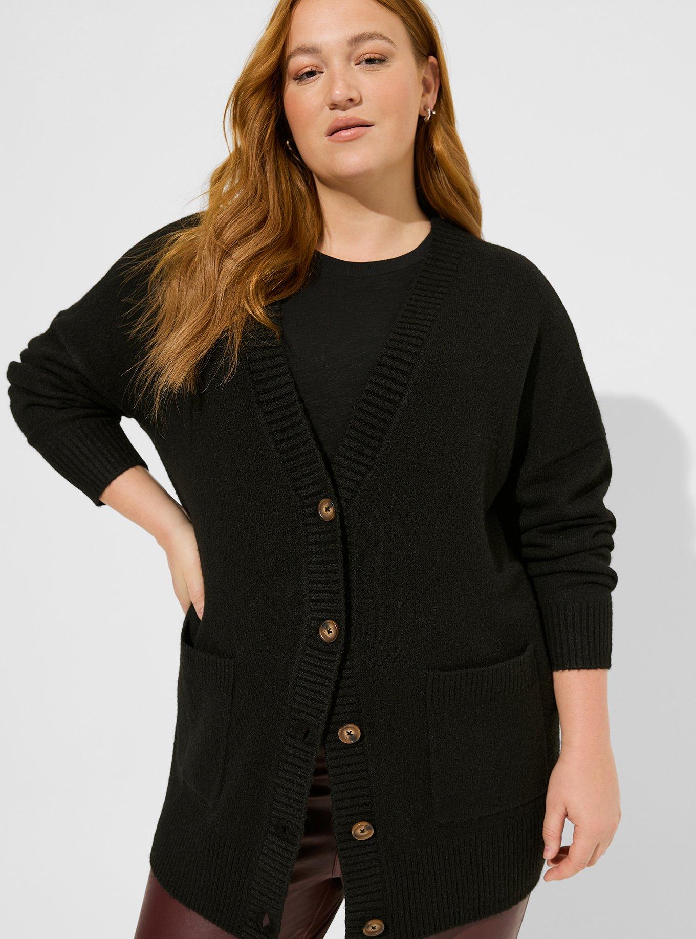 Vegan Cashmere Boyfriend Cardigan V-Neck Sweater