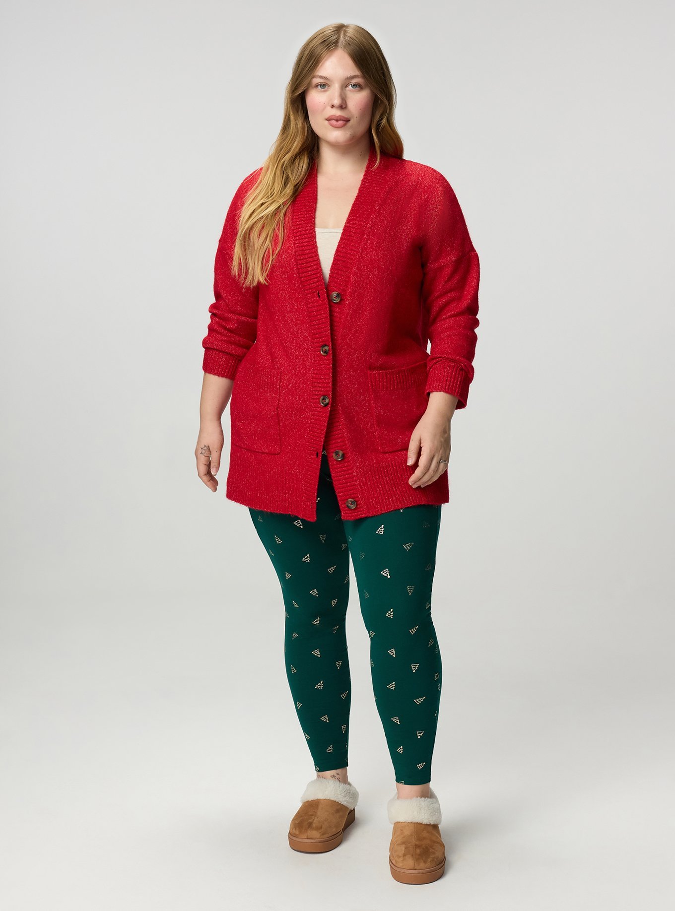 Vegan Cashmere Boyfriend Cardigan, JESTER RED, alternate