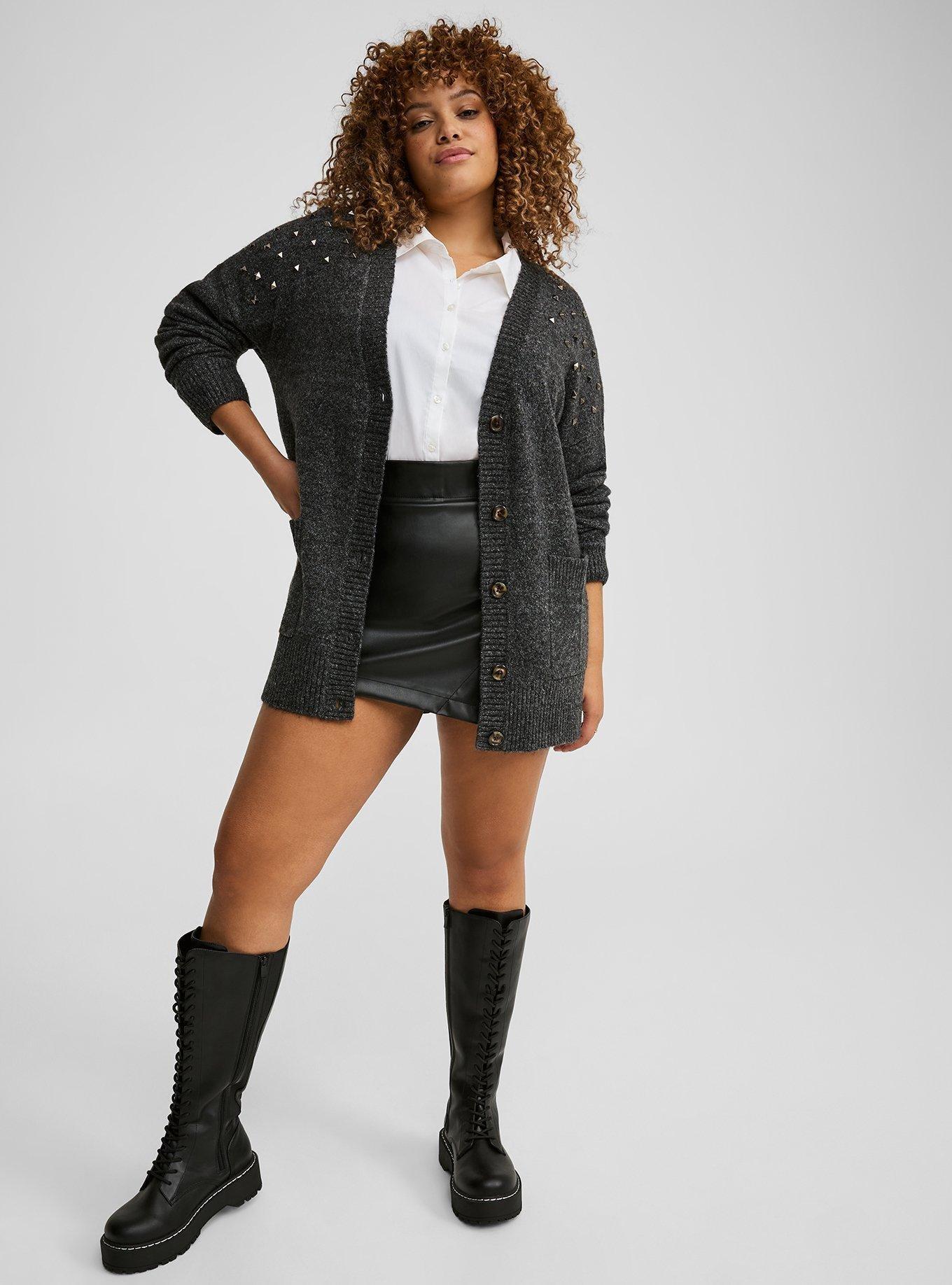 Vegan Cashmere Boyfriend Cardigan V-Neck Sweater