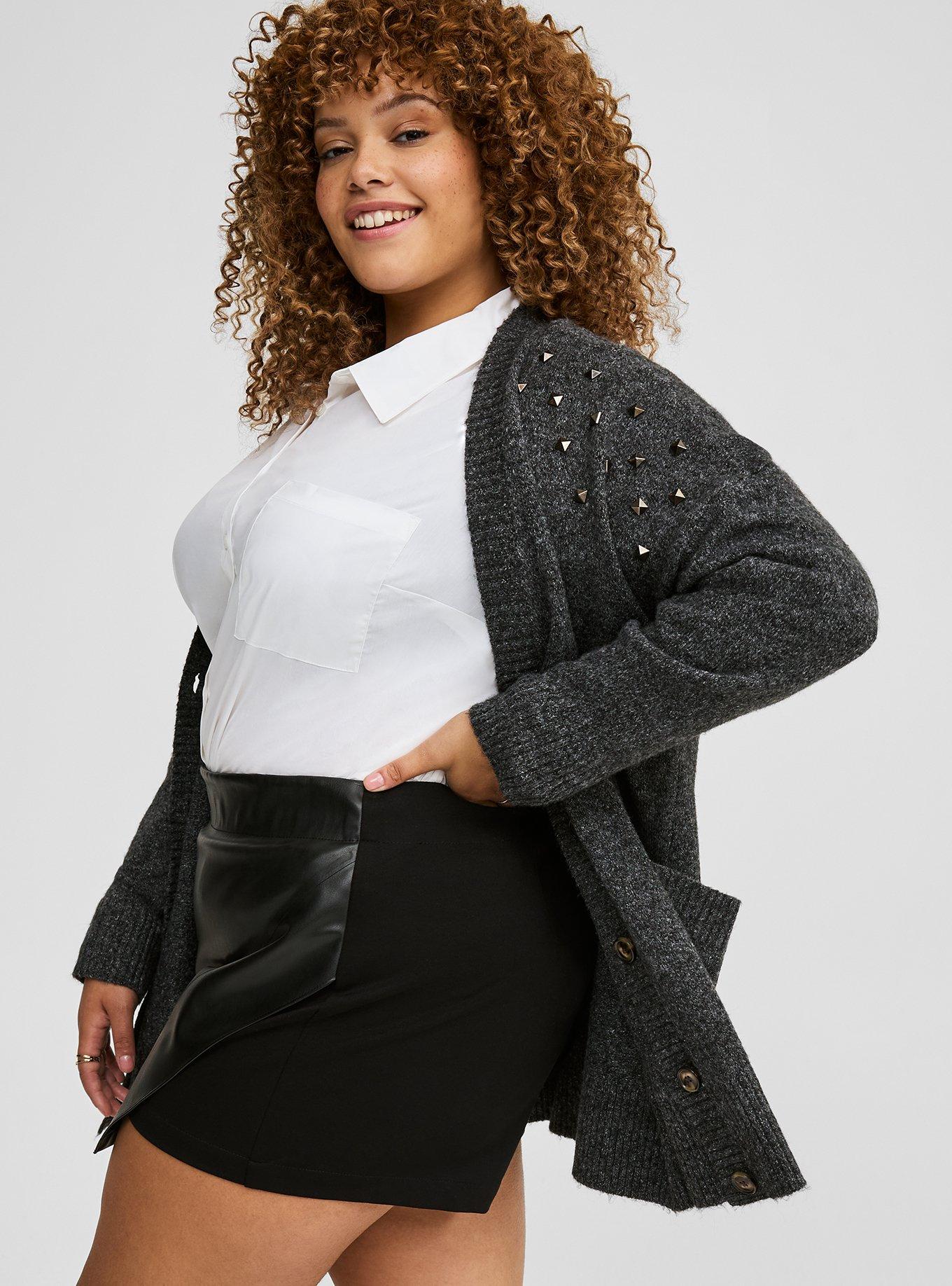 Plus Size Vegan Cashmere Boyfriend Cardigan V Neck Sweater Torrid