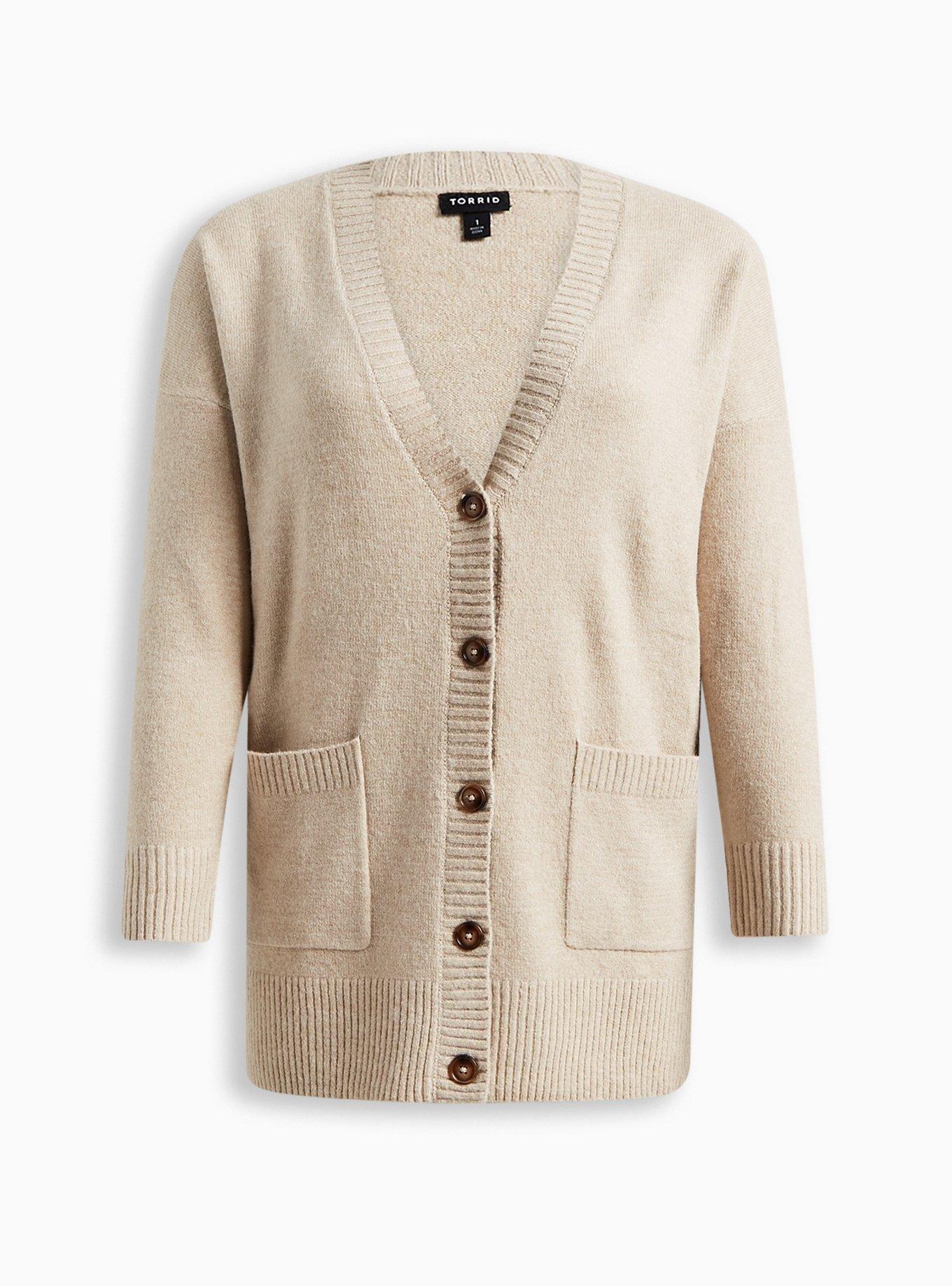 Vegan Cashmere Boyfriend Cardigan V-Neck Sweater