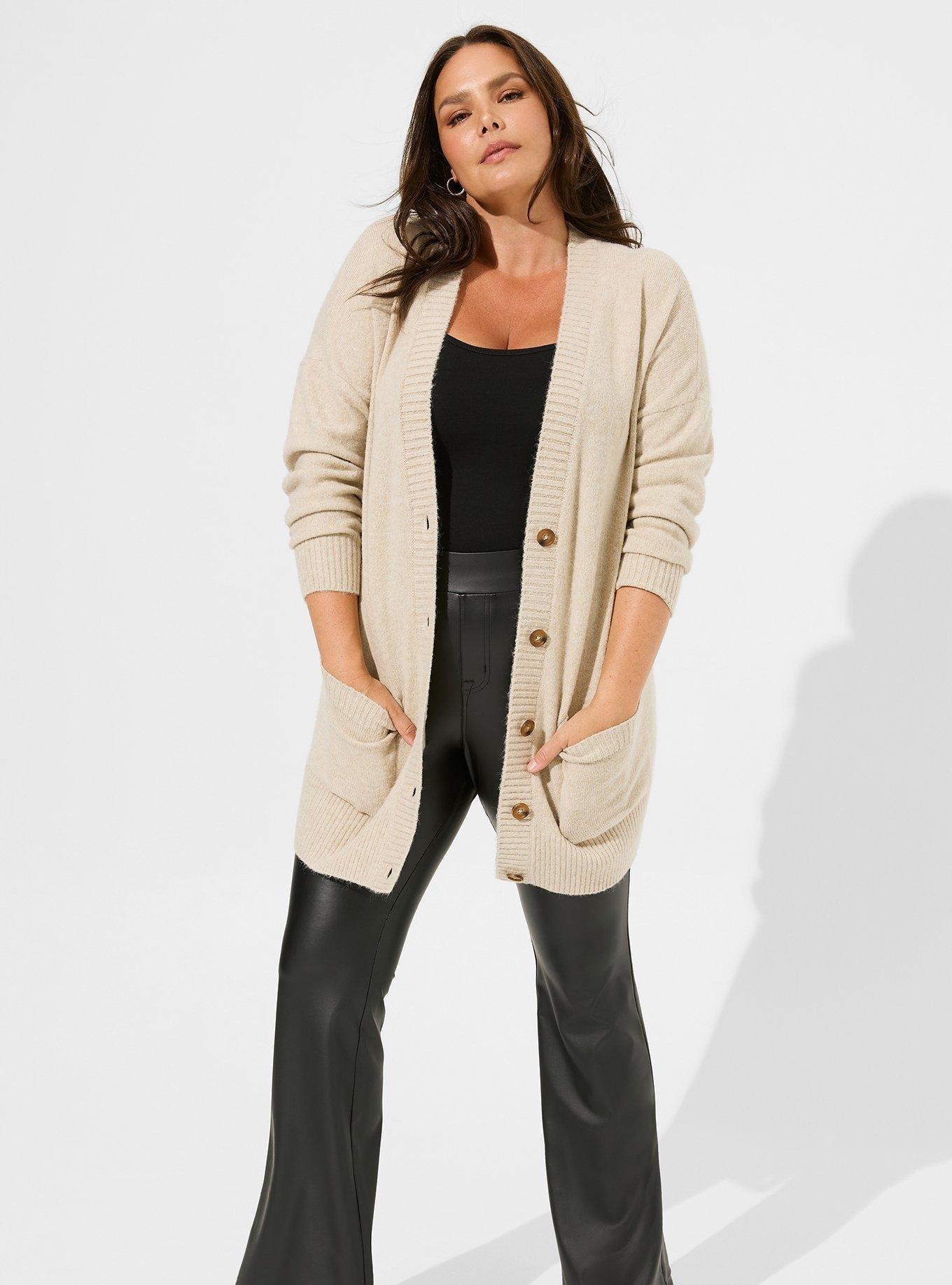 Vegan Cashmere Boyfriend Cardigan V-Neck Sweater