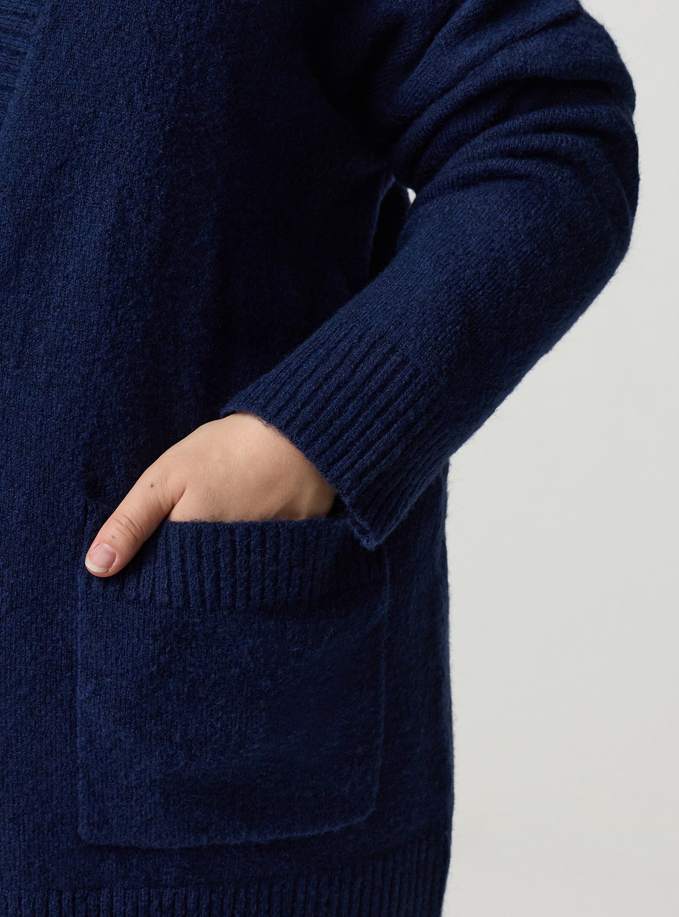 Vegan Cashmere Boyfriend Cardigan, MEDIEVAL BLUE, alternate