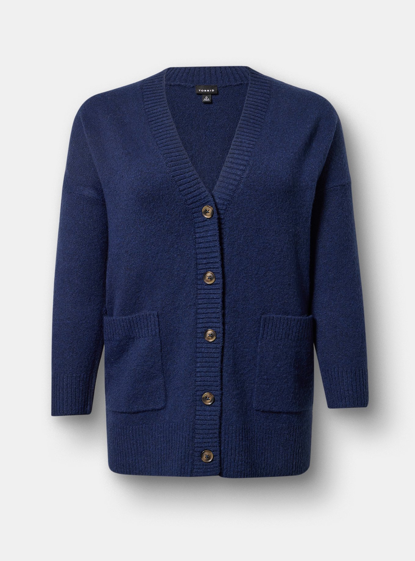 Vegan Cashmere Boyfriend Cardigan, MEDIEVAL BLUE, hi-res