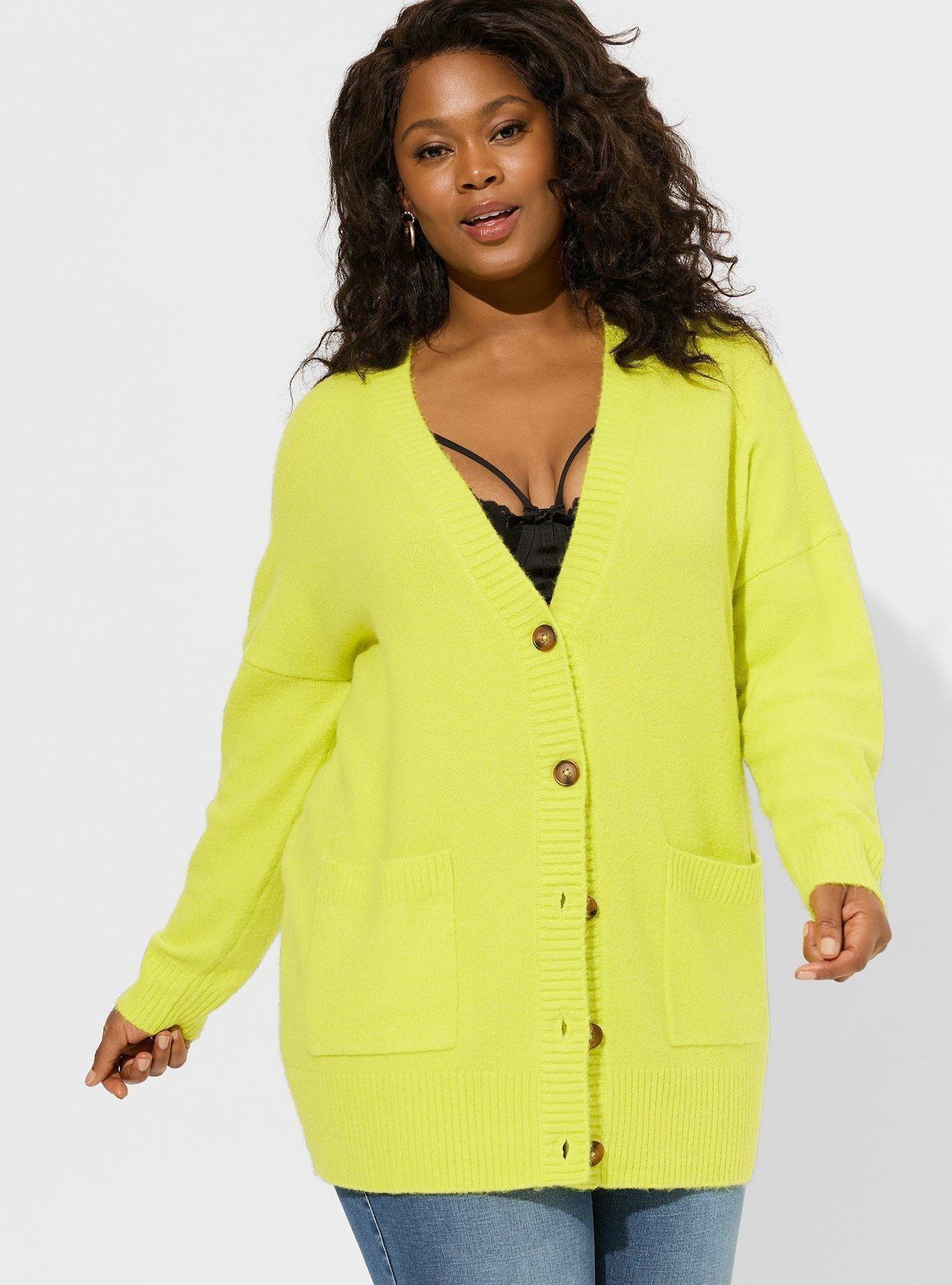 Plus Size - Vegan Cashmere Boyfriend Cardigan V-Neck Sweater - Torrid