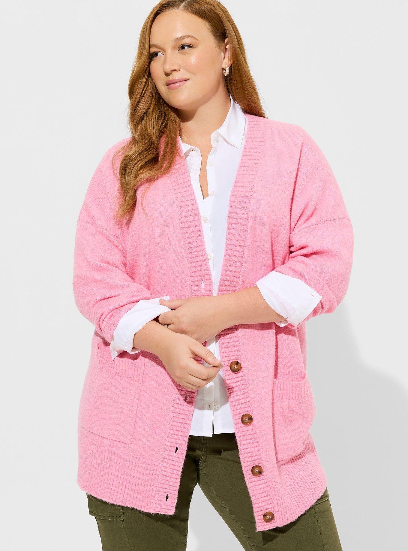 Plus Size - Vegan Cashmere Boyfriend Cardigan V-Neck Sweater - Torrid