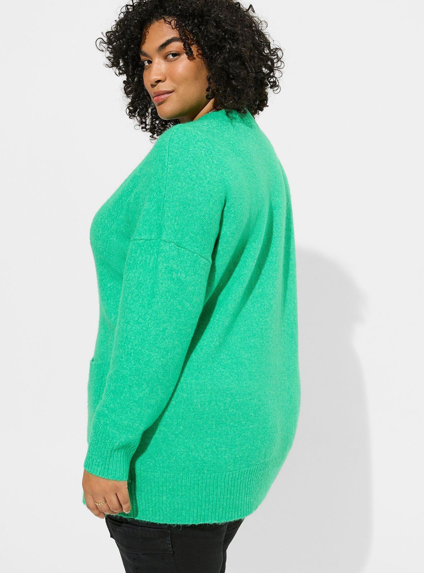 Plus Size - Vegan Cashmere Boyfriend Cardigan V-Neck Sweater - Torrid