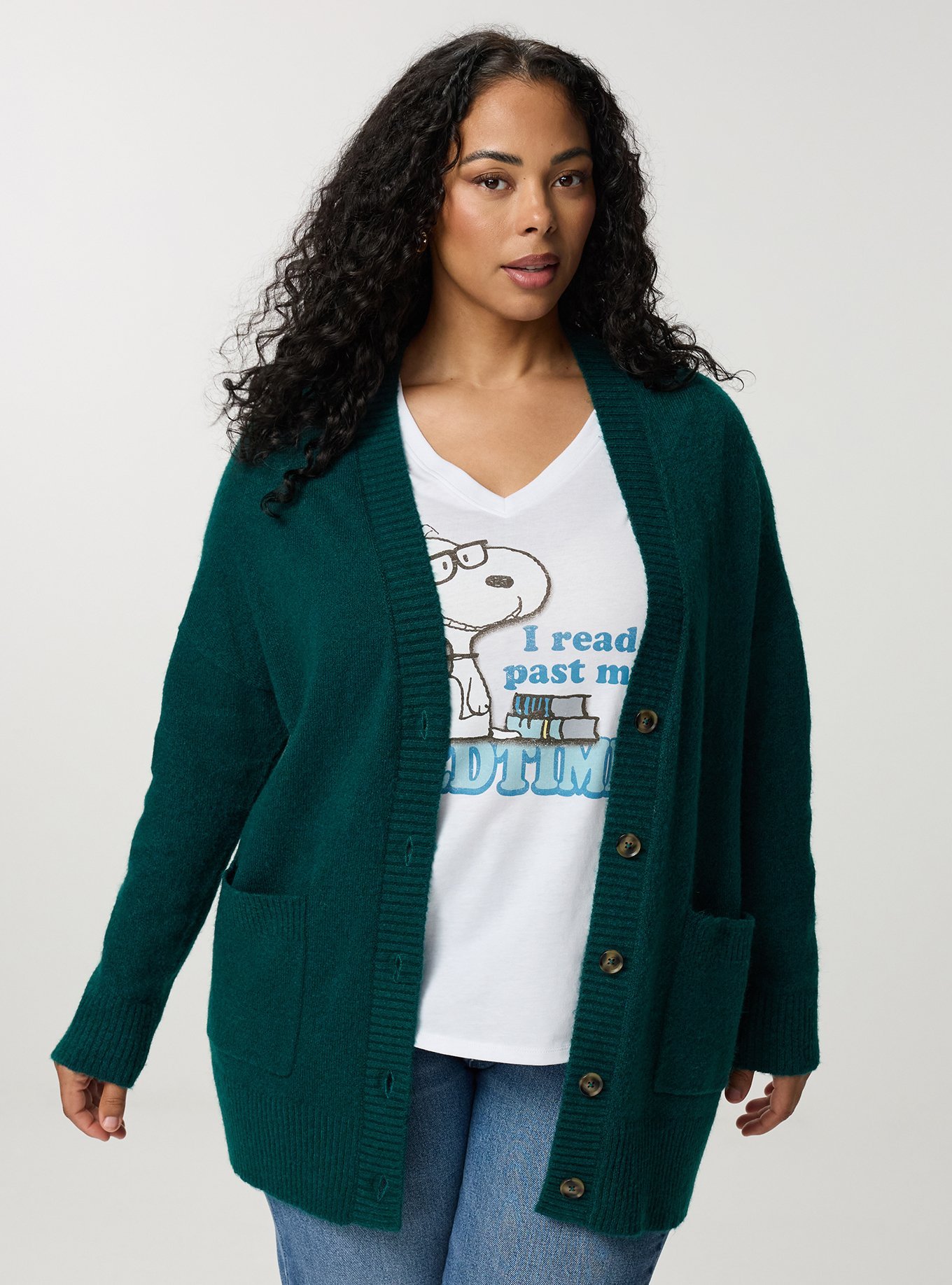 Vegan Cashmere Boyfriend Cardigan, JEWEL GREEN VEGAN CASHMERE, alternate