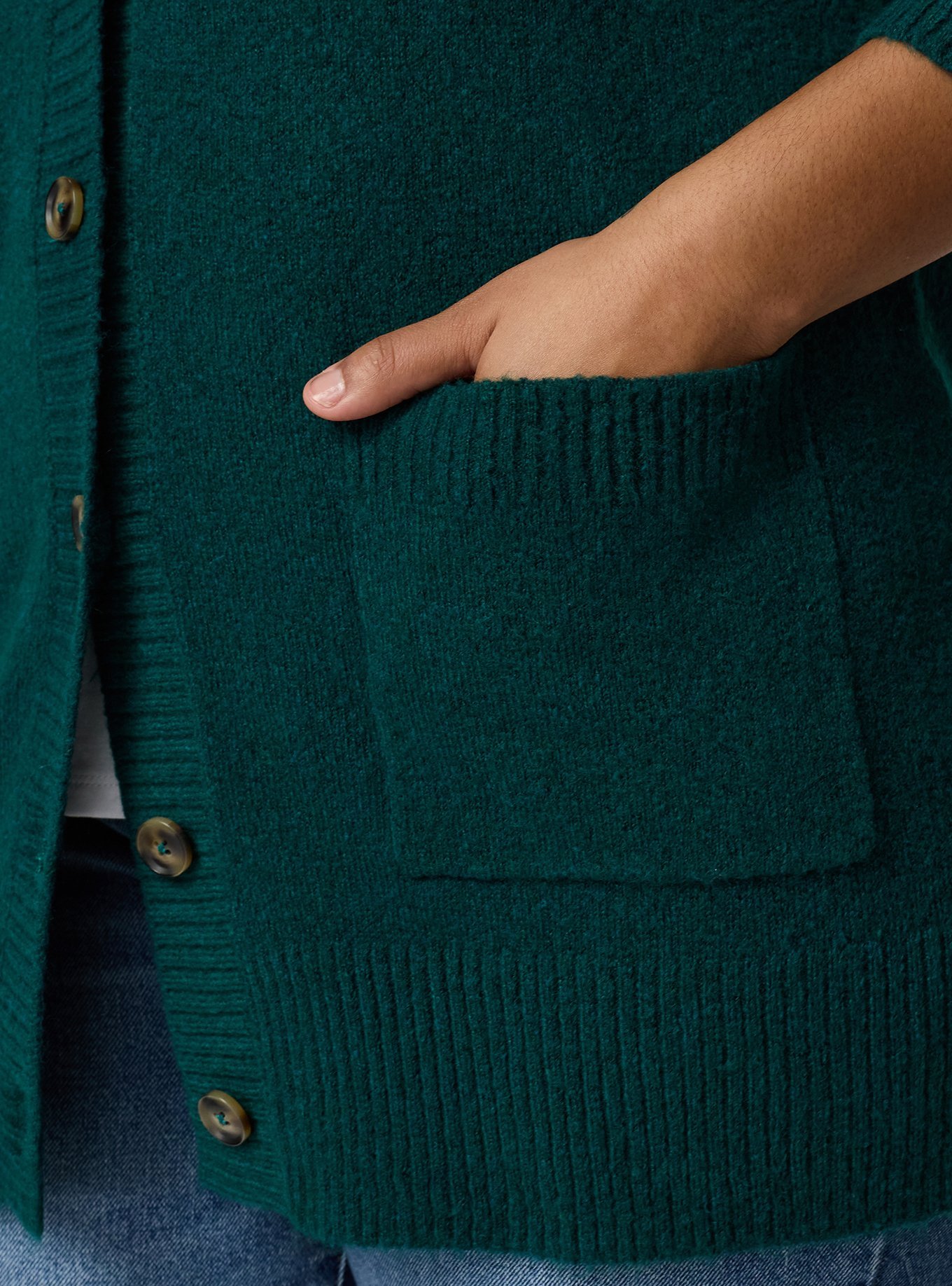 Vegan Cashmere Boyfriend Cardigan, JEWEL GREEN VEGAN CASHMERE, alternate