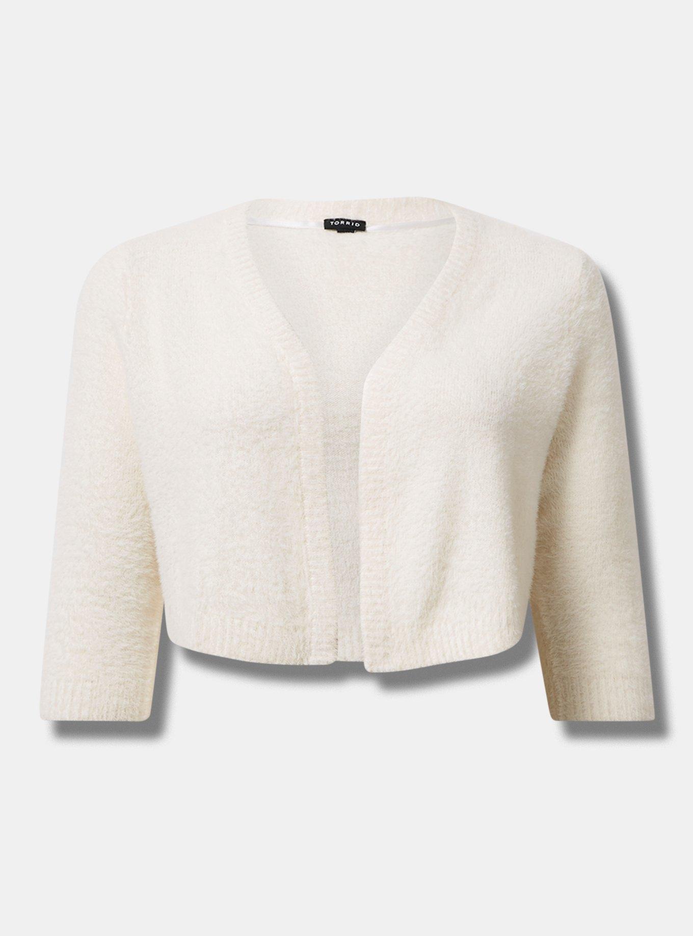 White shrug sweater plus size sales