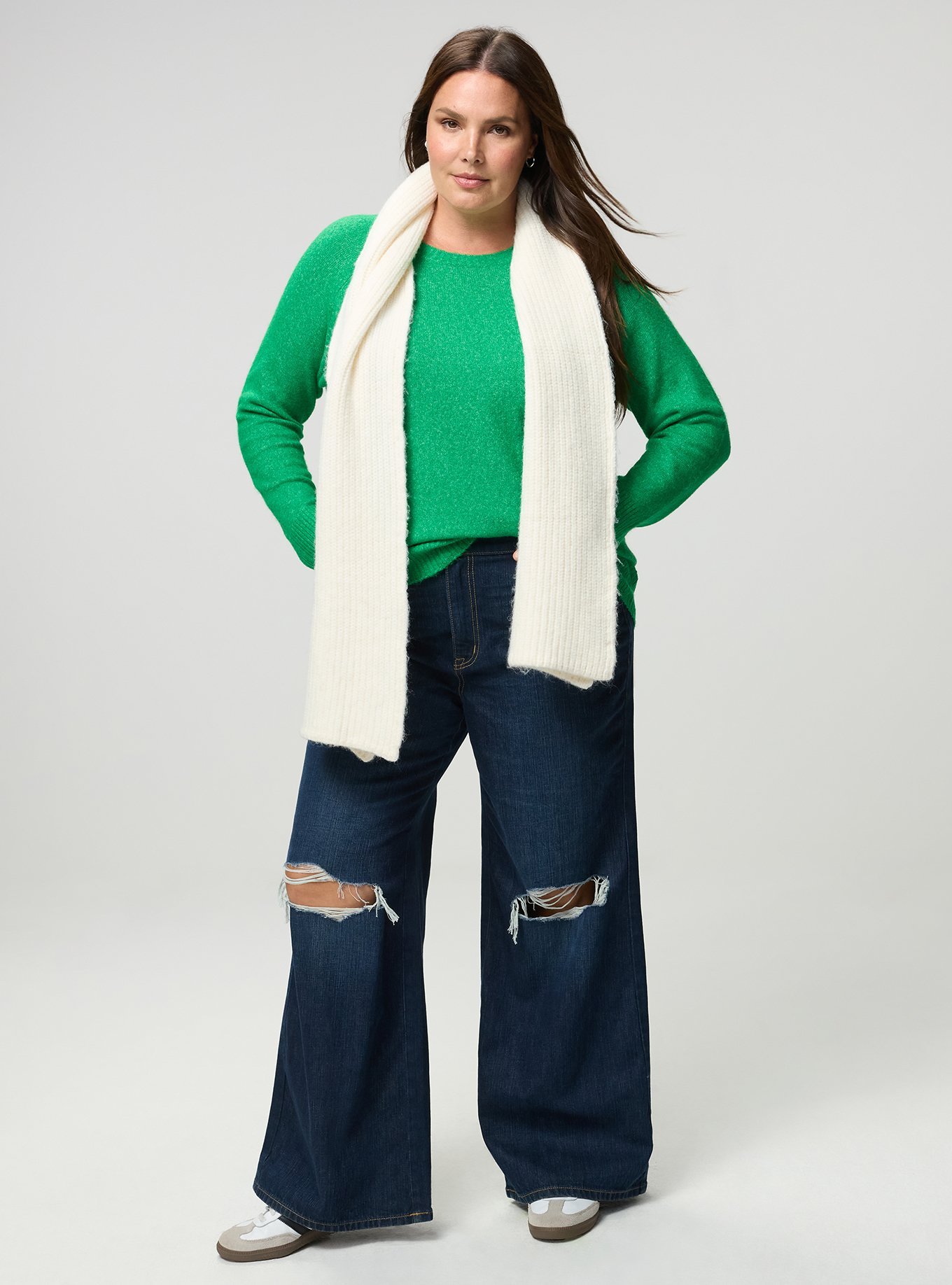 Vegan Cashmere Pullover Sweater, JELLY BEAN, alternate