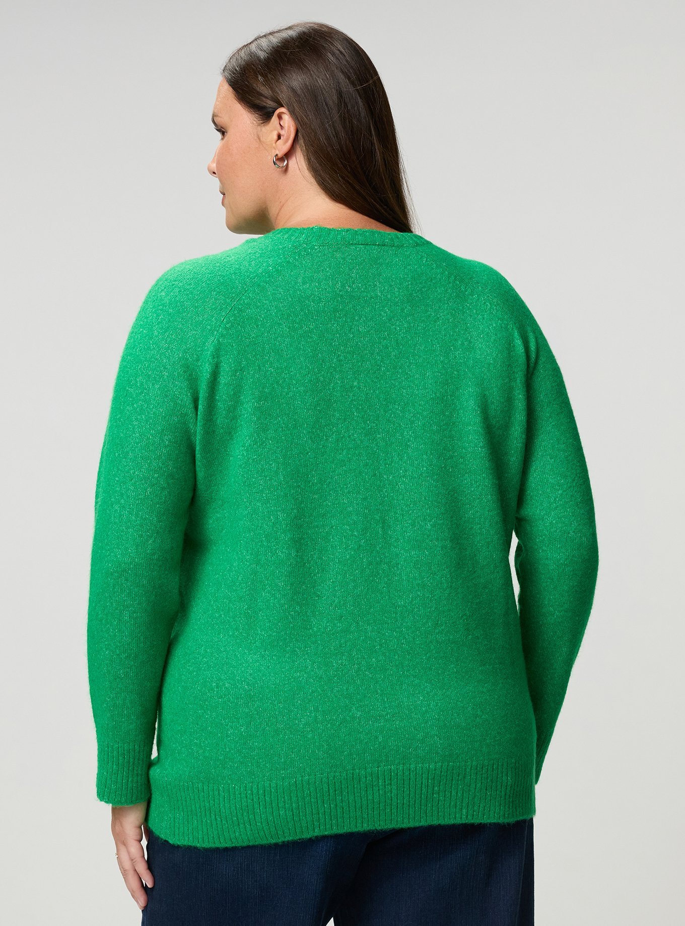 Vegan Cashmere Pullover Sweater, JELLY BEAN, alternate
