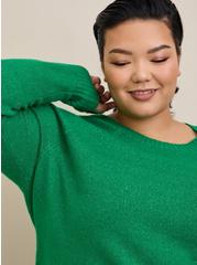 Vegan Cashmere Pullover Sweater, BRIGHT GREEN, alternate