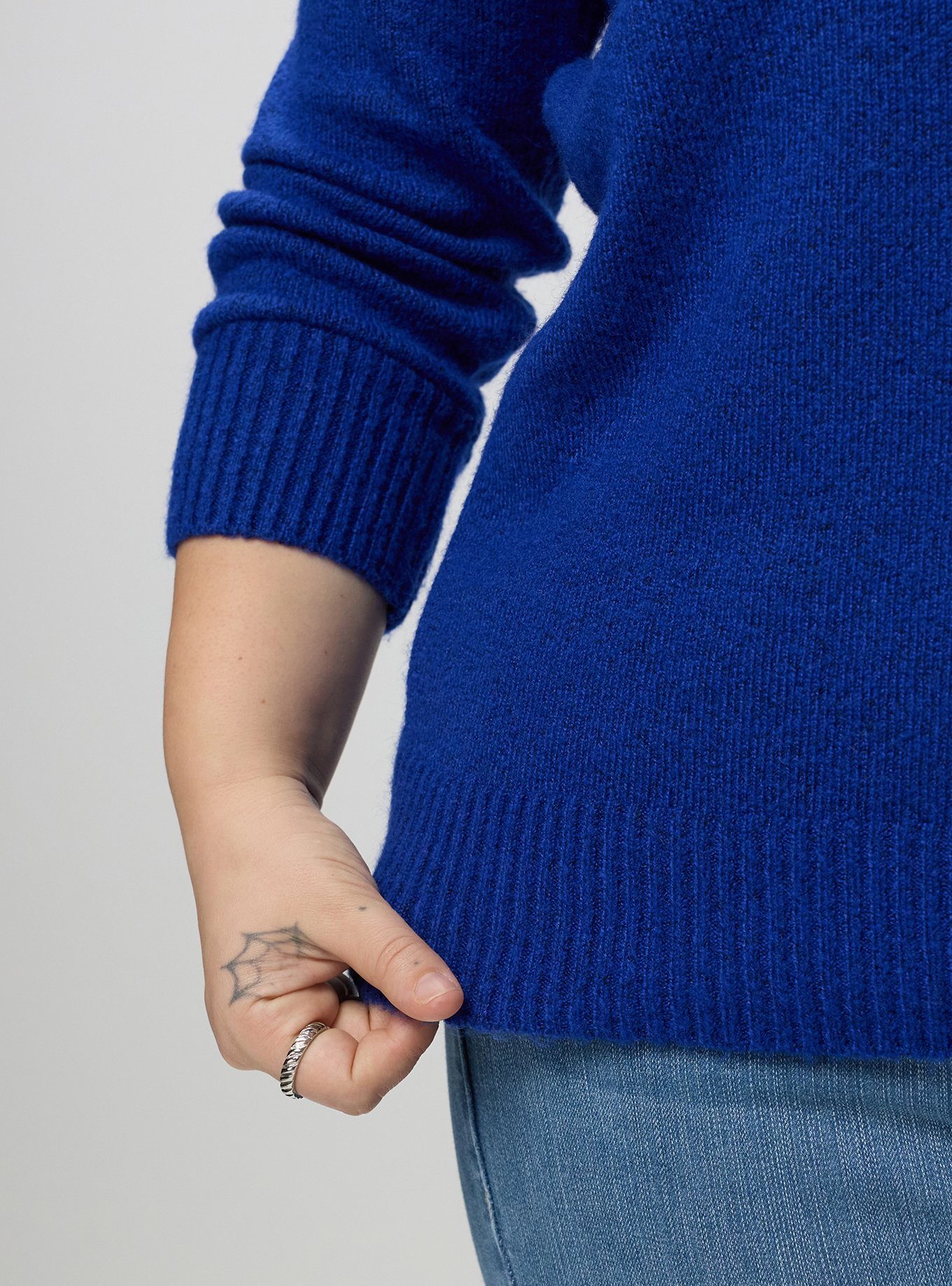 Plus Size Vegan Cashmere Pullover Sweater, SURF THE WEB, alternate