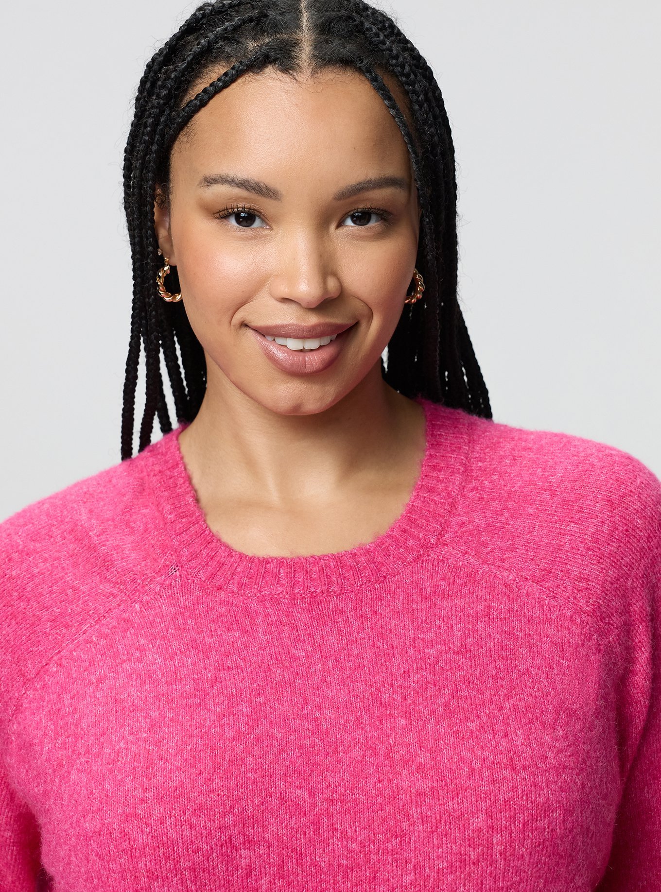 Vegan Cashmere Pullover Sweater, BEETROOT PURPLE, alternate