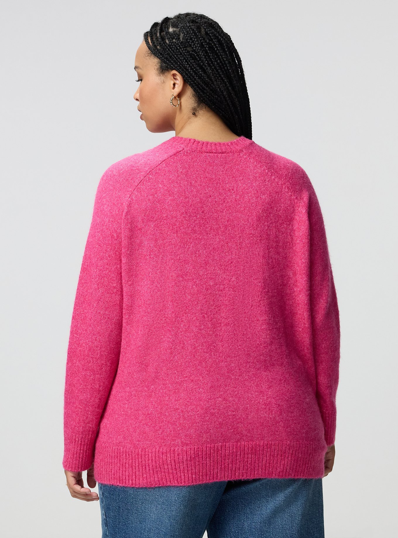 Vegan Cashmere Pullover Sweater, BEETROOT PURPLE, alternate