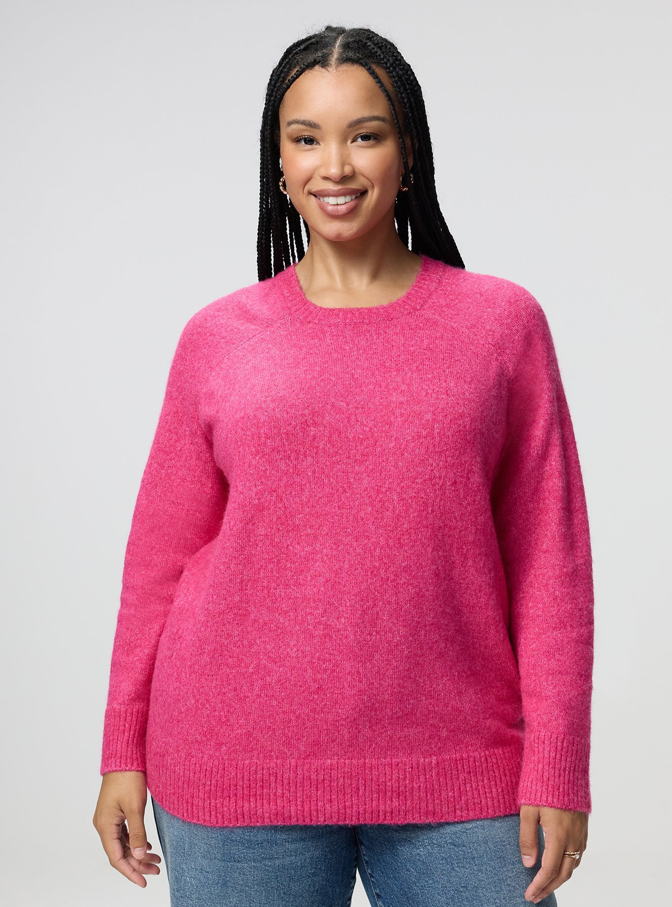 Vegan Cashmere Pullover Sweater, BEETROOT PURPLE, hi-res
