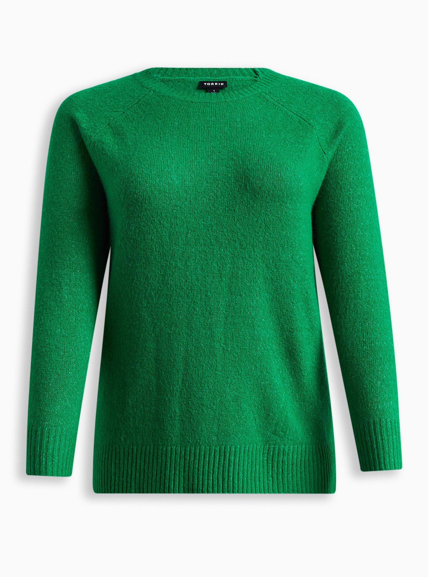 Plus Size Vegan Cashmere Pullover Sweater, , flat