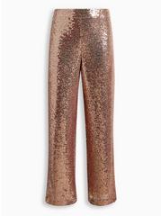 Pull-On Wide Leg Sequin High-Rise Pant, CHAMPAGNE BEIGE TAN, hi-res