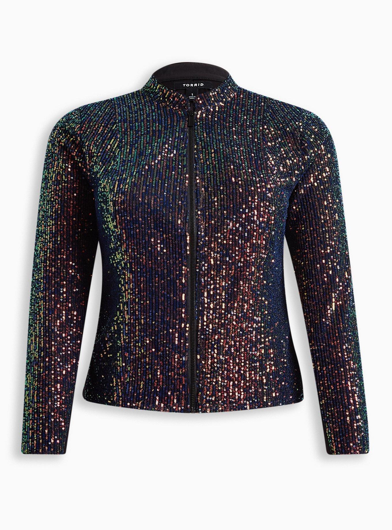 Plus Size Sequin Moto Jacket Torrid