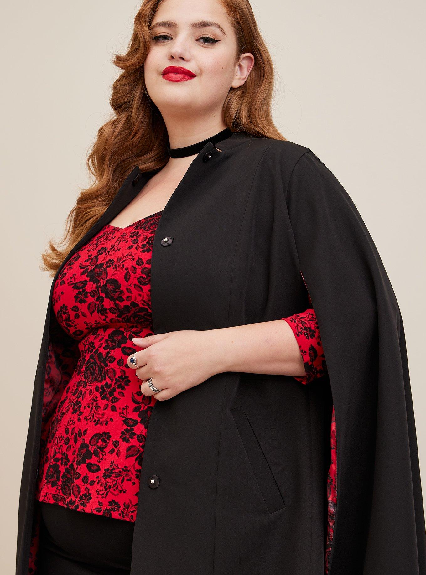 Cape style shop coats plus size