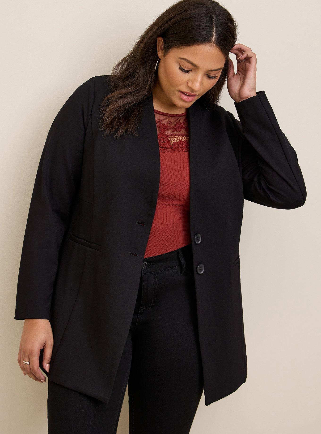 Plus Size Studio Ponte Long Line Blazer Torrid