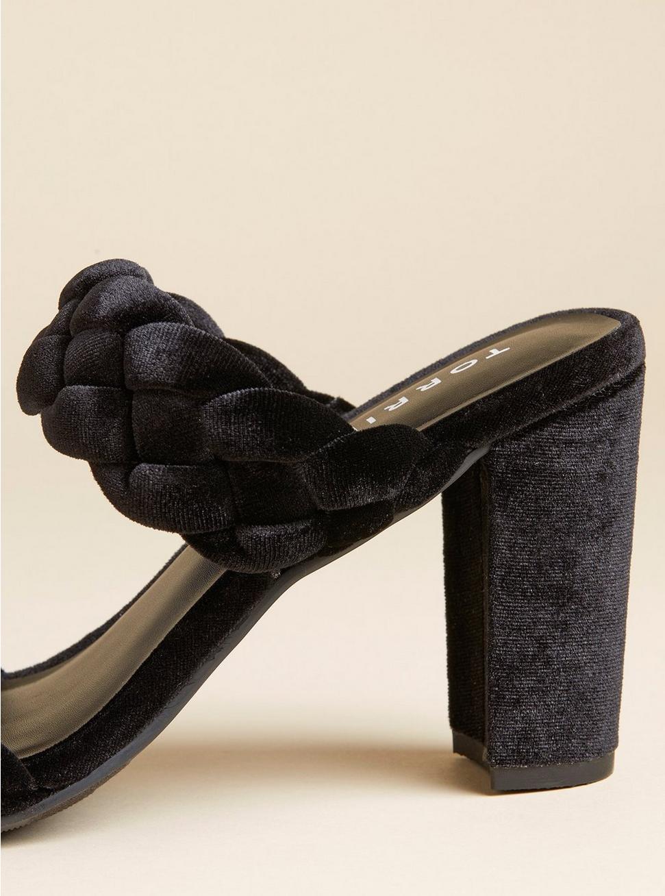 Braided Taper Heel Sandal (WW), BLACK, alternate